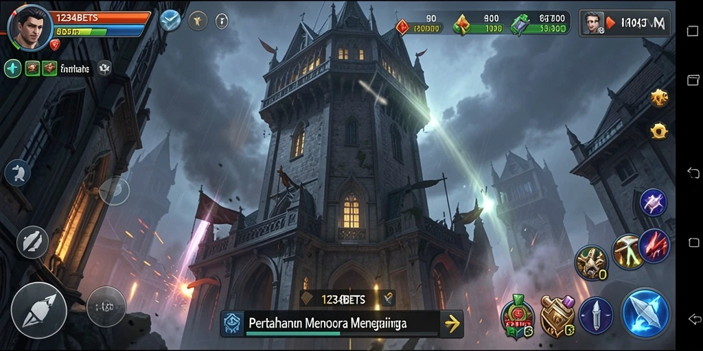 Tangkapan layar gameplay Tower Defense 1234BETS yang seru dan menegangkan.