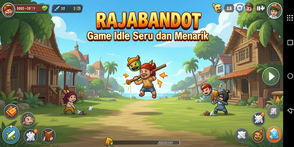 Tangkapan layar dari <strong>RAJABANDOT</strong> menggambarkan karakter yang sedang beraksi dalam gameplay Idle.