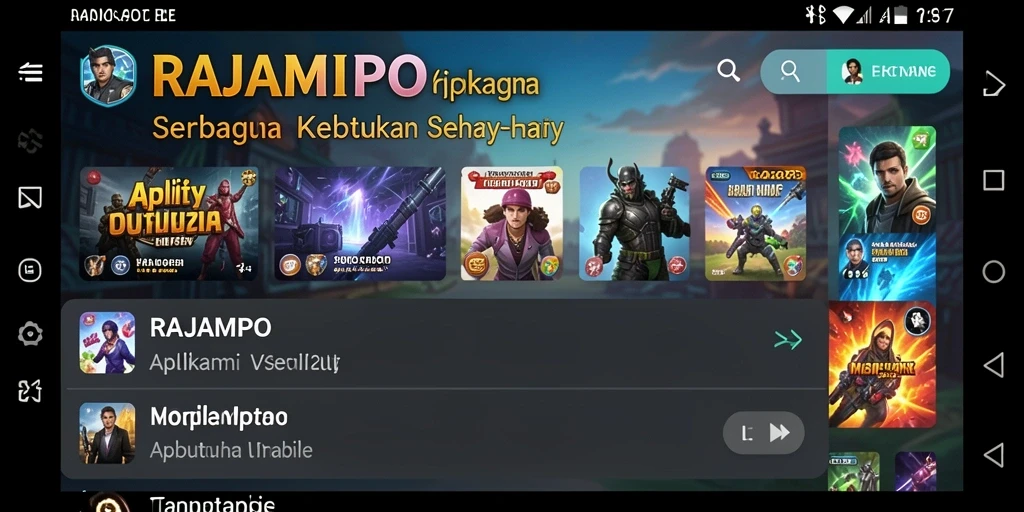Screenshot utama RAJAMPO menampilkan antarmuka aplikasi Utility yang modern.