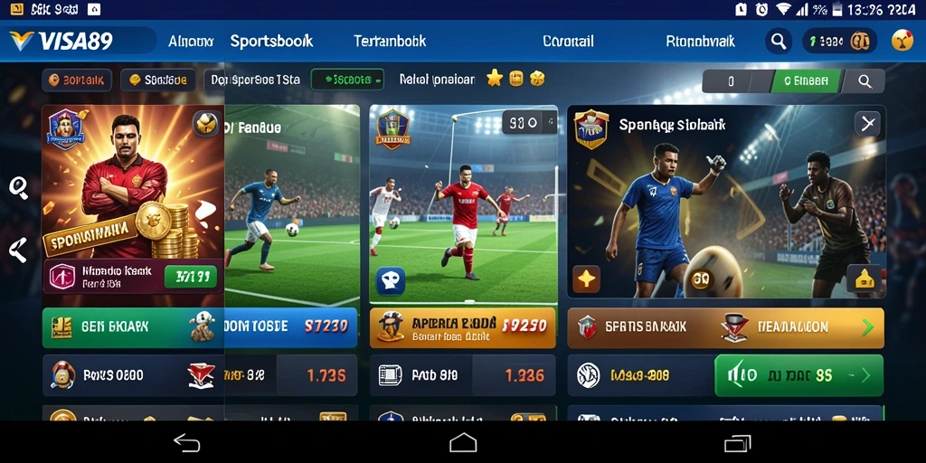 Tampilan menarik dari aplikasi Sportsbook VISA89 yang user-friendly.